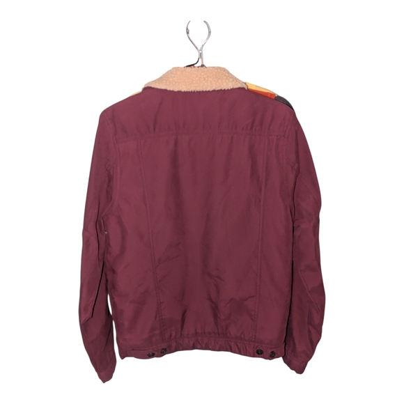 Burgendy Jacket Aeropostal Sherpa Lined with Plush Collar Retro - Picture 10 of 10